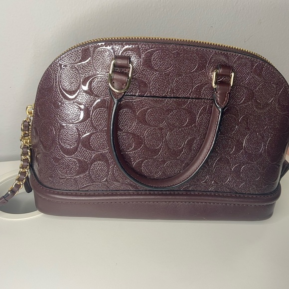 Coach purple with sparkle handbag includes attachment for cross body style - Picture 4 of 17